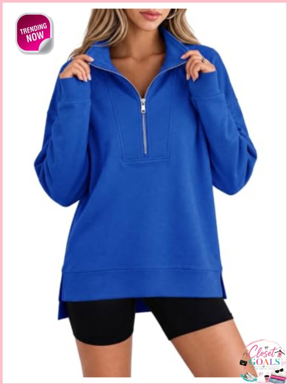 Half Zip Sweatshirt Oversized Workout Hoodie Pullover Top